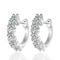 NeeTim 3mm D Color Moissanite Earrings 925 Sterling Silver Plated White Gold Hoop Earring for Women Wedding Party Fine Jewelry Vera Lux