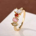 925 Sterling Silve Cubic Zirconia Women Rings for Wedding Party Luxury Gold Color Bright Female Rings Party Trendy Fine Jewelry Vera Lux