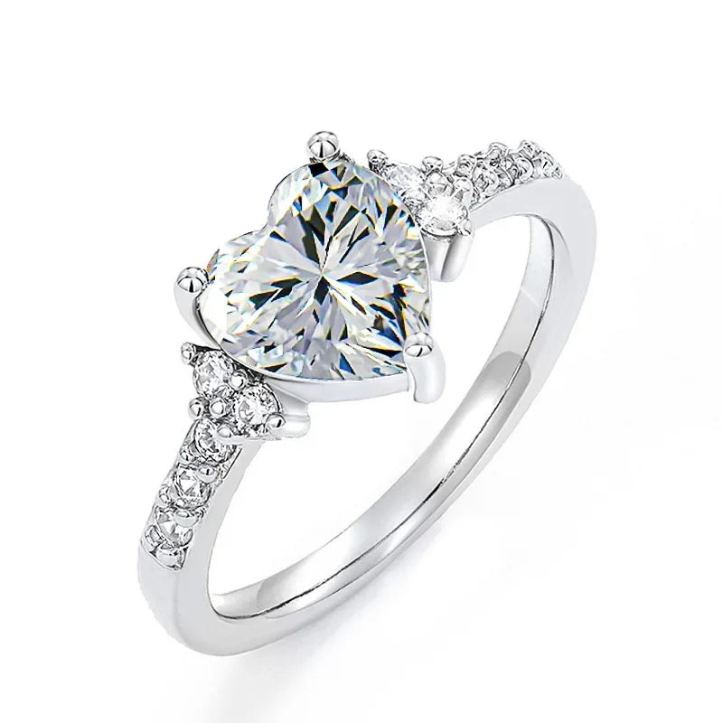 925 Sterling Silve Sparkling Zircon White Purple Elegant Love Heart Rings for Women Party Engagement High Quality Fine Jewelry Vera Lux