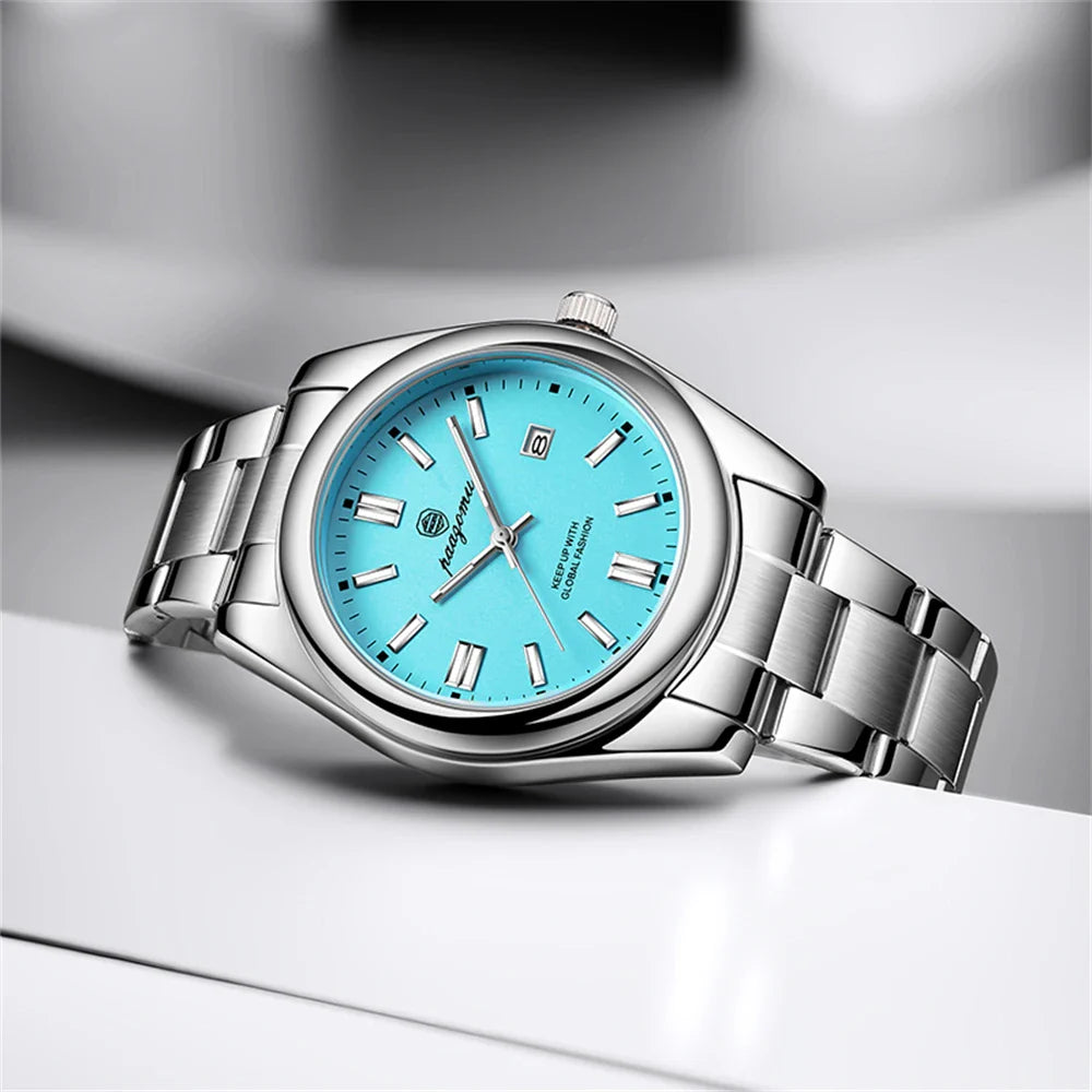 PAAZOMU Classic Casual Quartz Watch Men Waterproof Luminous Dial Business Dress Wristwatch Comfortable Band Analog Display Gift Vera Lux