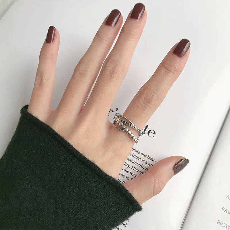 925 Sterling Silver Overlapping Ball Rings For Girls Fashion Wedding Jewelry For Women Accessories Vera Lux