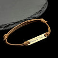 Personalized Custom Name Stainless Steel Bracelet Women Leather Rope Adjustable Bracelet Couple Bangle Valentine's Day Jewelry Vera Lux