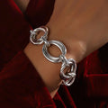 Never Fade Stainless Steel Oval Links Chain Bracelets for Women Girls, Dainty Simple Minimalist Metal Links Wristband Vera Lux