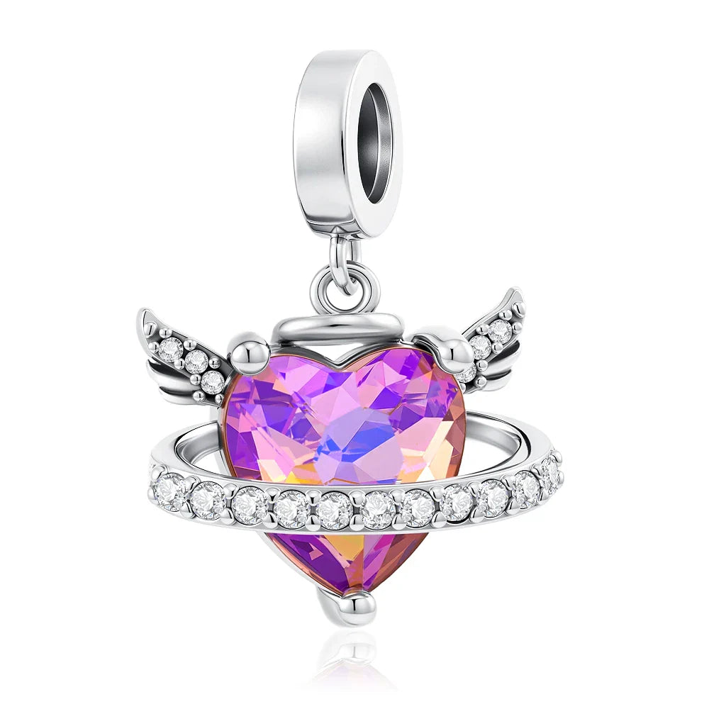 2026 Spring Pink Series Ballon Butterfly Flower Pendant Fit S925 European 925 Sterling Silver Bracelet Bangles Necklace Vera Lux