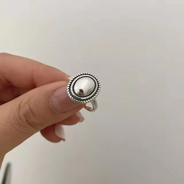 925 Sterling Silver Rings Couples Accessories INS Fashion Vintage Twist Design Round Shape Geometric Thai Silver Jewelry Vera Lux