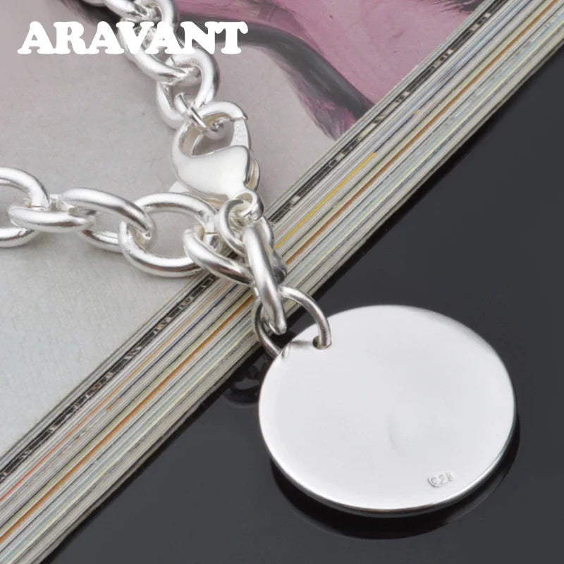 Aravant 925 Silver Round Bracelet Chains For Women Fashion Wedding Jewelry Accessories Vera Lux