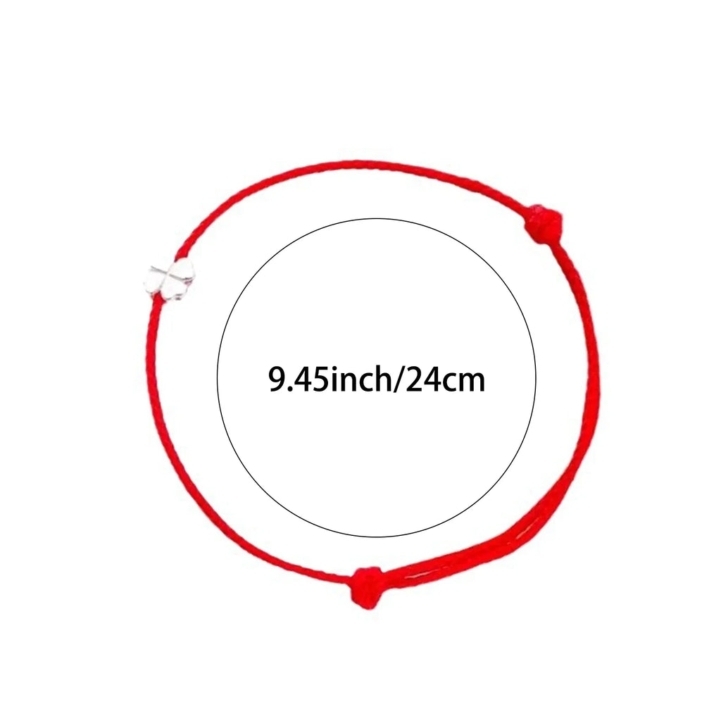 S925 Sterling Silver Flowers Red Rope Clover Adjustable Bracelet For Women Fine Jewelry Minimalist Accessories Vera Lux