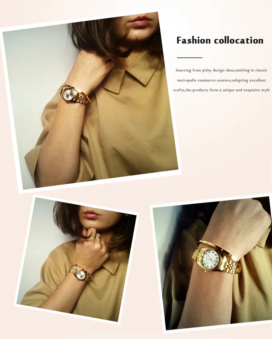 CHENXI Women Quartz Watch Golden & Silver Classic Female Elegant Clock Watches Luxury Gift Ladies Waterproof Wristwatch Vera Lux