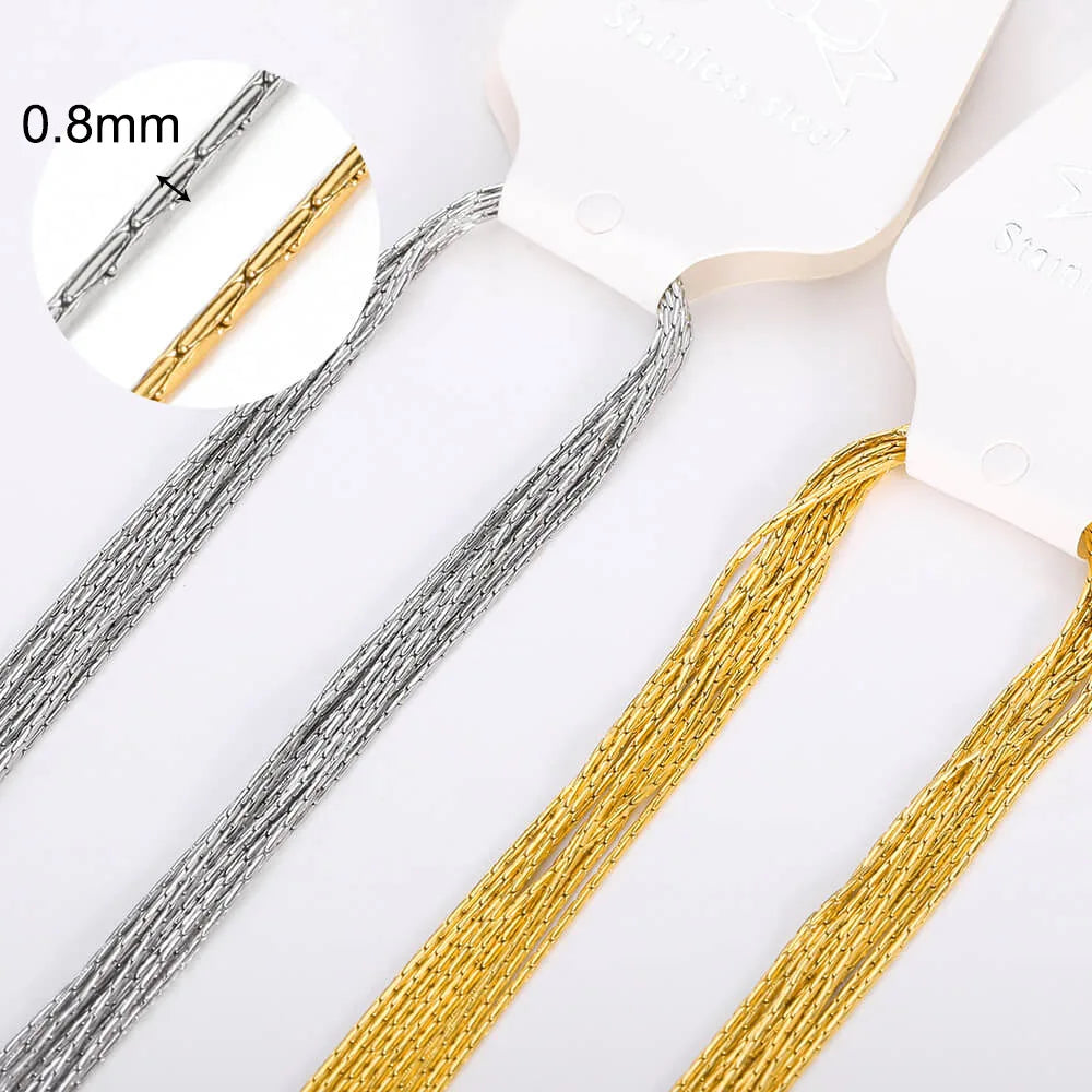 10pcs/set Stainless Steel Gold Color Necklace For Women 45cm Chain DIY Jewelry Accessories Making Materials Handmade Supplies Vera Lux