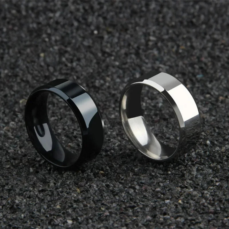 Charm Jewelry Ring for Men Women Stainless Steel Black Rings Wedding Engagement Band Quality Matte Male Jewelry Vera Lux