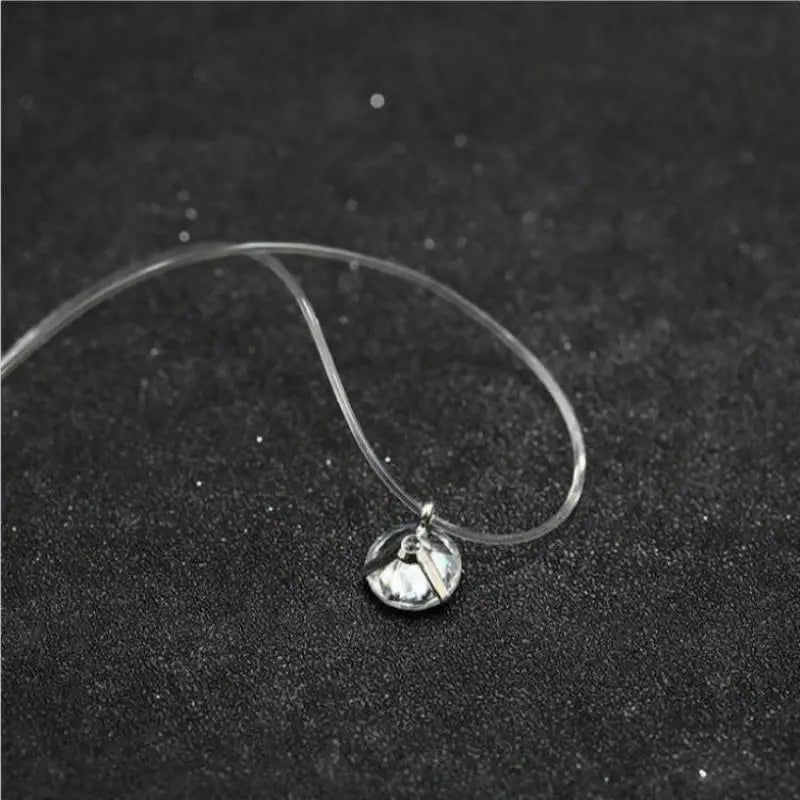 Fashion Shiny Crystal Necklace Zircon Pendant Transparent Fishing Line Invisible Ladies Necklace Jewelry Clavicle Chain Chocker Vera Lux