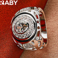 925 Sterling Silver 6-10 Size Rings For Women Man Round Large Zircon Ring Fashion Wedding Engagement Charms Party Fine Jewelry Vera Lux
