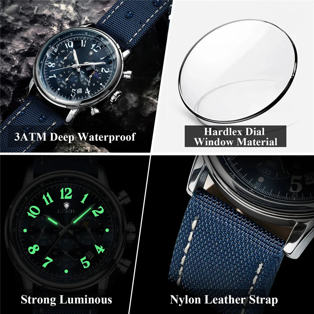New Sports Canvas Luxury Digital Watch Men Fashion Quartz Wristwatches Gifts For Man Automatic Watches Mens Clock Cadeau Homme Vera Lux