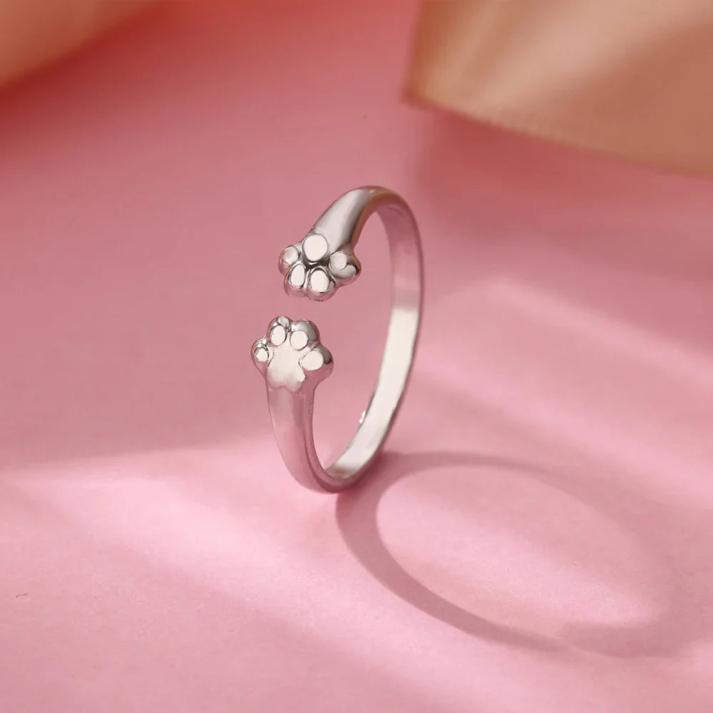 Cute Cat Claw Open Rings For Women Stainless Steel Gold Color Temperament Animal Finger Ring 2025 New Fashion Couple Jewelry Vera Lux