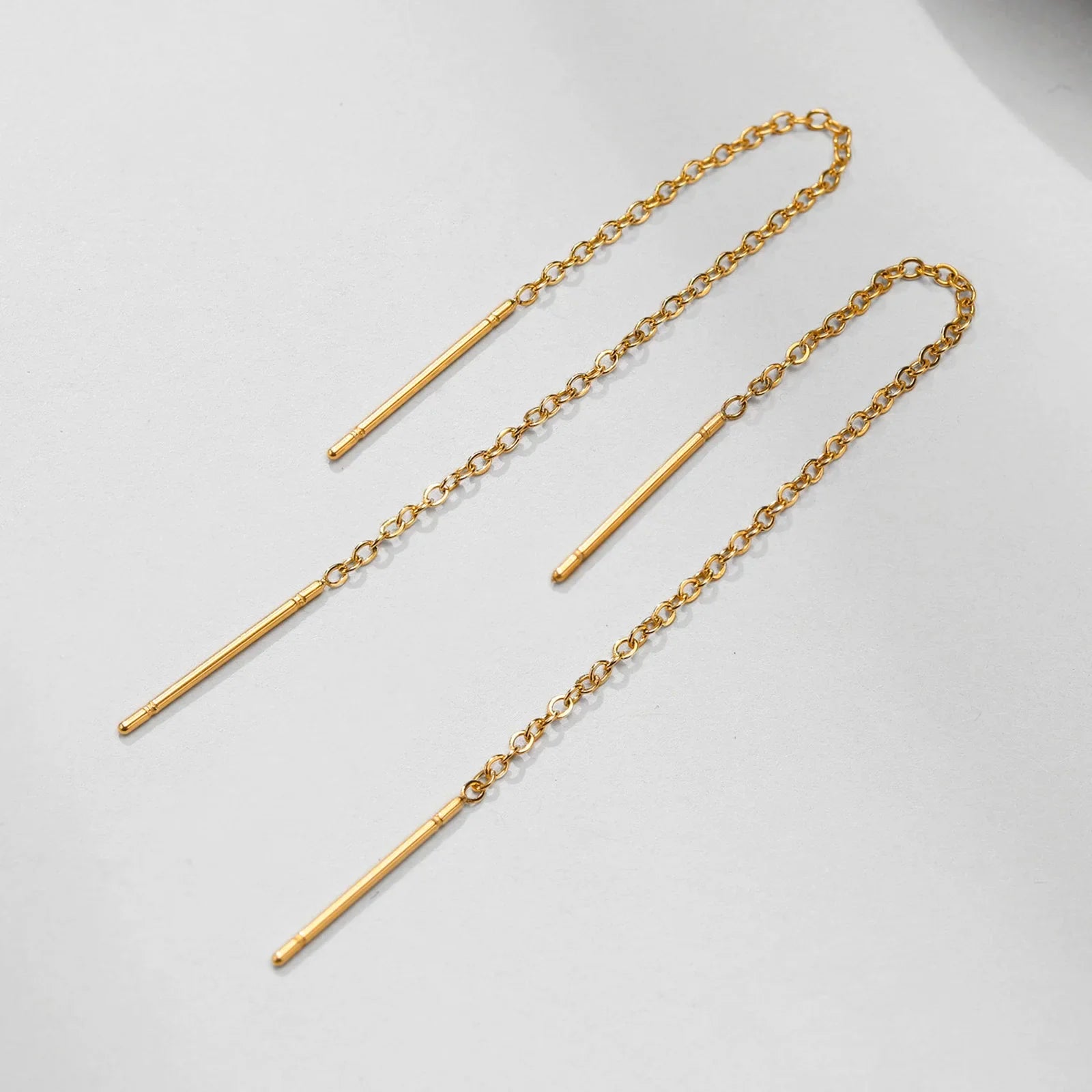 Long Threader Earrings for Women, Thin Linear Earring,Stainless Steel Chain Drop Ear Line , Fashion Korean Jewelry Vera Lux