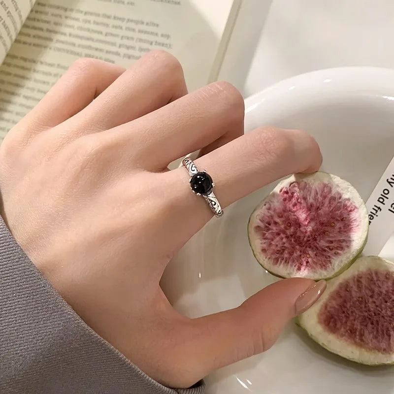 925 Sterling Silver Round Crystal Irregular Adjustable Rings For Women Vintage Jewelry Wholesale Wholesale Jewellery Moneys 925 Vera Lux
