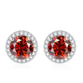 NeeTim Moissanite Stud Earrings for Women 925 Sterling Silver Green Blue Pink Red Black Blue Sparkling Moissanite Studs Earring Vera Lux