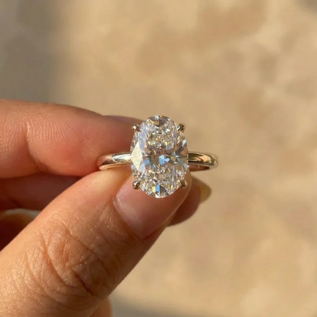 925 Sterling Silve Zircon Gorgeous Shiny Oval Stone Rings For Women Engagement Wedding Luxury High Quality Fine Jewelry Gift Vera Lux