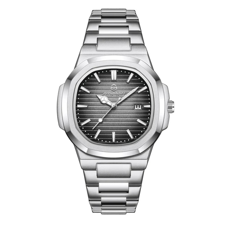 2026 New Luxury Military Man Watch Square Waterproof Luminous Date Week Men Watch Stainless Steel Quartz Men's Watches Reloj+box Vera Lux