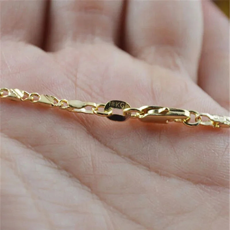 Exquisite Fashion 18K Gold Filled Necklace For Women Men Size 16-30 Inch Jewelry Chain Wholesale Vera Lux