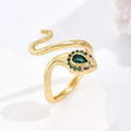 NEWBUY Fashion 6 Colors Enamel Expoxy Snake Open Rings For Women Luxury AAA Cubic Zirconia Pave Setting Copper Jewelry Female Vera Lux