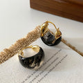 U Shape Resin Metal Earrings European And American Style Personalized Fashion Stud Earrings Girls Travel Wedding Accessories Vera Lux