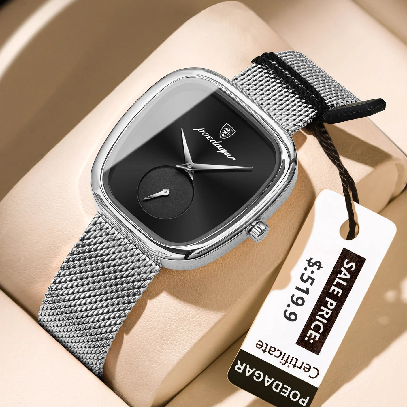 POEDAGAR Luxury Fashion Elegant Ladies Watch Waterproof Watch for Woman Mesh Stainless Steel Quartz Women's Watches Female Reloj Vera Lux
