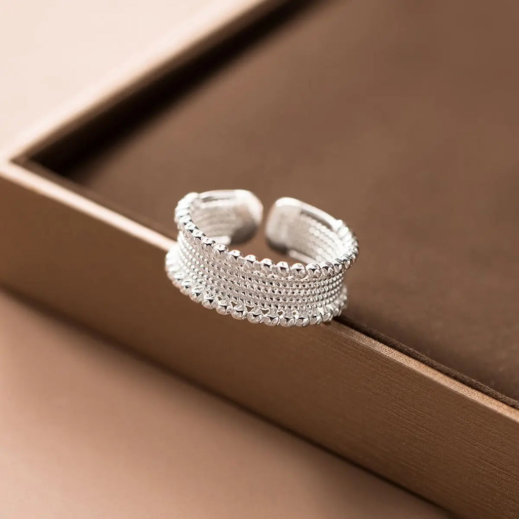 925 Sterling Silver Personality Bead Rings For Women Engagement Wedding Luxury Jewelry Vera Lux