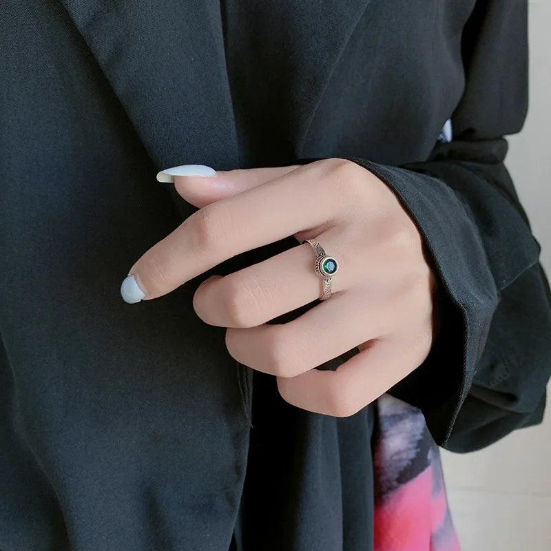 925 Sterling Silver Green Zircon Rings For Women Wedding Engagement Female Vintage Luxury Jewelry Accessories Jewellery Vera Lux