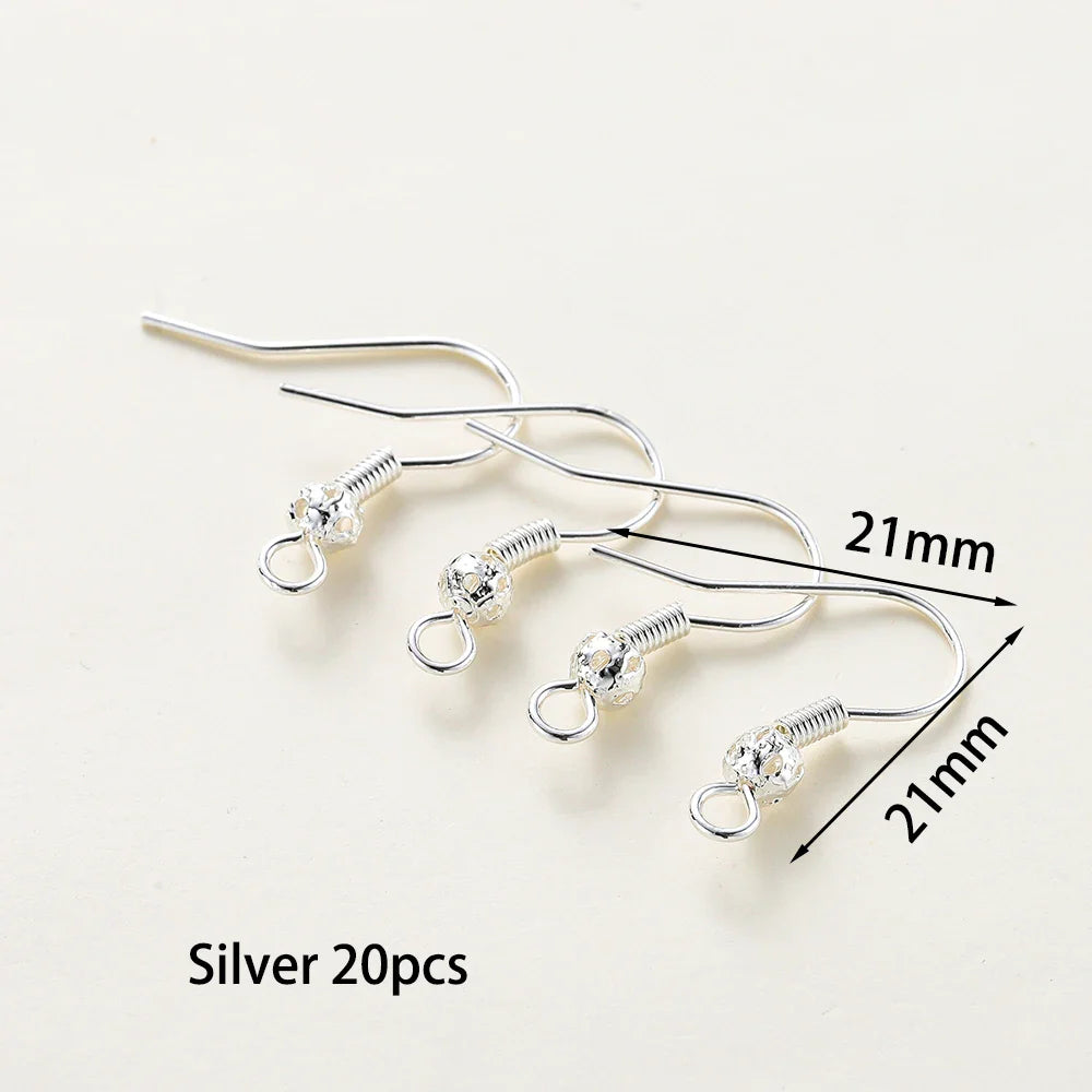 20pcs/lot 6 Styles 14K 18K Gold Plated Earring Wires With Ear Hook Earrings Clasp Findings Supplies For  DIY Jewelry Making Vera Lux