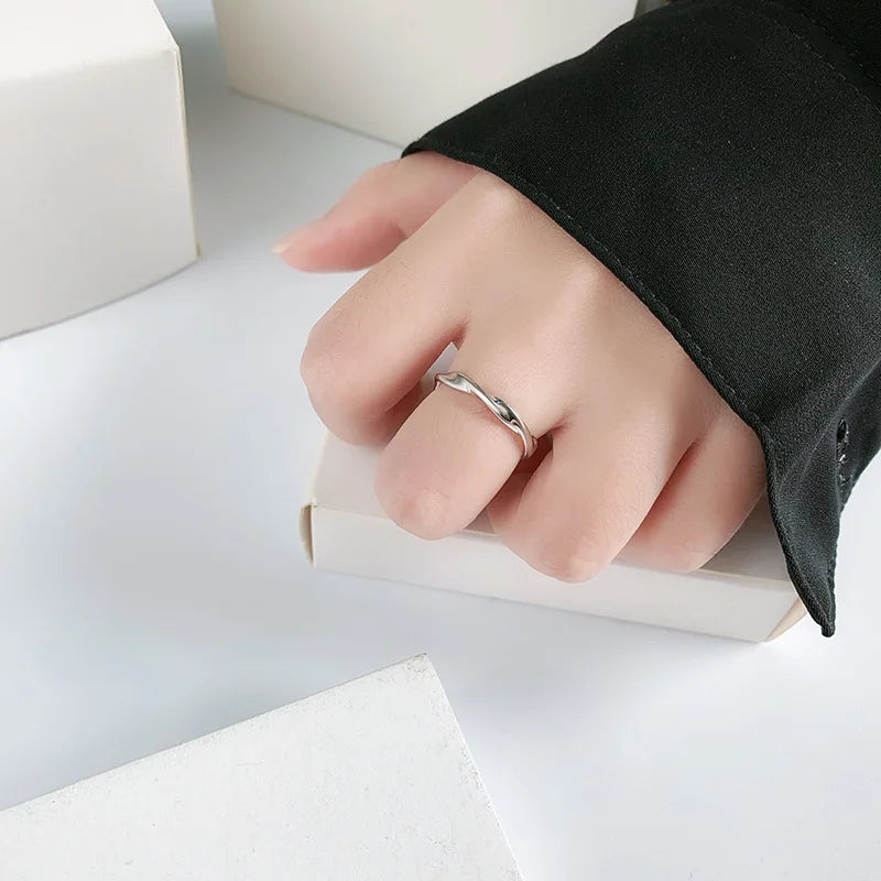 Fashion 925 Sterling Silver Simple Twisted Wire Rings For Women Wedding Fine Jewelry Gift Wholesale Vera Lux