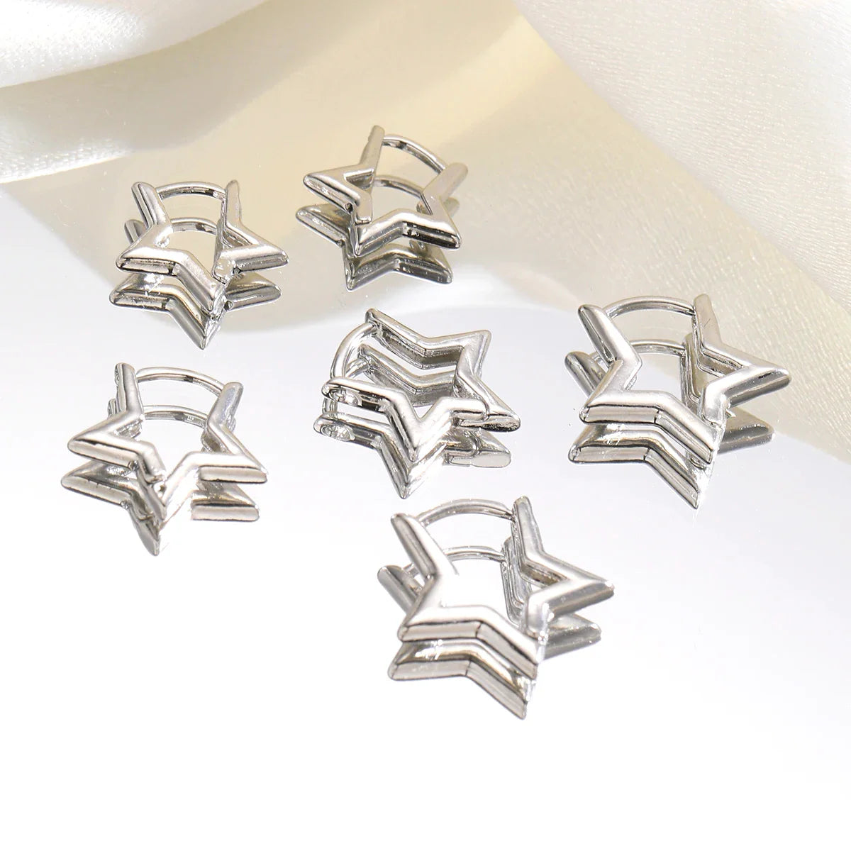 3 Pairs/set Punk Geometric Star Hoop Earrings for Women Simple Gold Color Copper Metal Circle Huggie Earrings New Unisex Jewelry Vera Lux
