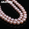 Aravant 925 Silver 8MM Freshwater Pearl Necklace Chain For Women Fashion Jewelry Vera Lux