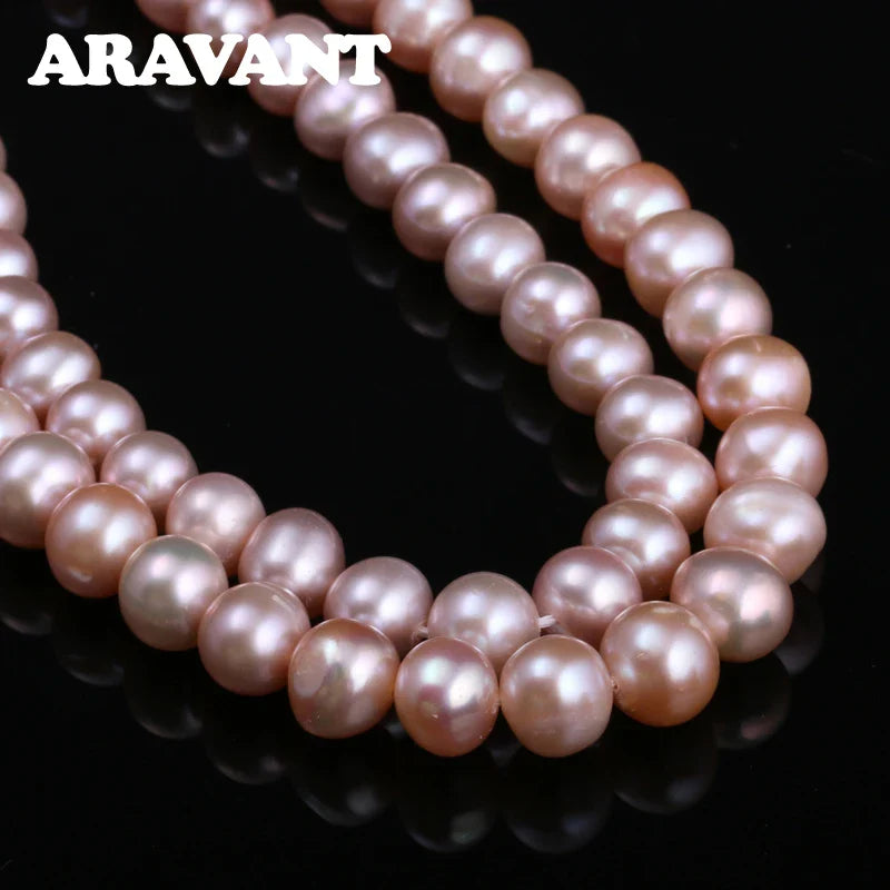 Aravant 925 Silver 8MM Freshwater Pearl Necklace Chain For Women Fashion Jewelry Vera Lux