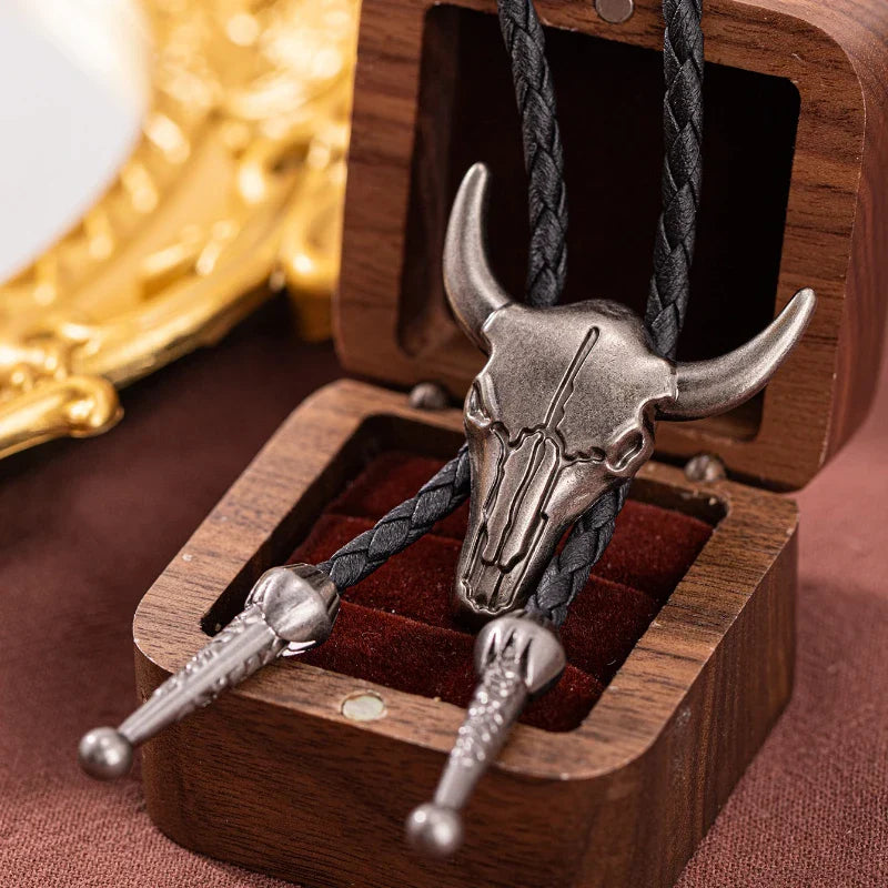 1Pcs Men's Long Necklace Pendant Bullhead Western Cowboy Elements Creative Styling Adjustable Chain Necklace Pendant Vera Lux