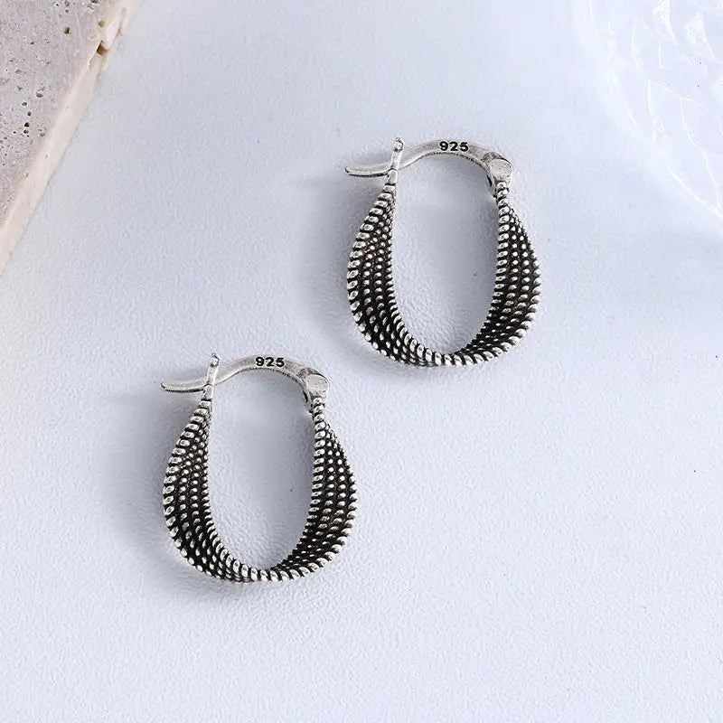 925 Sterling Silver Fried Dough Twists Engagement Stud Earrings For Women Elegant Wedding Luxury Jewelry Accessories Argent 925 Vera Lux