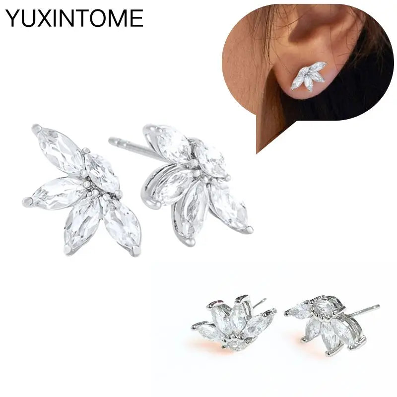925 Sterling Silver Ear Needle Fashion Hoop Earrings White Crystal Luxury Women's Silver Earrings Wedding Women's Jewelry Gift Vera Lux