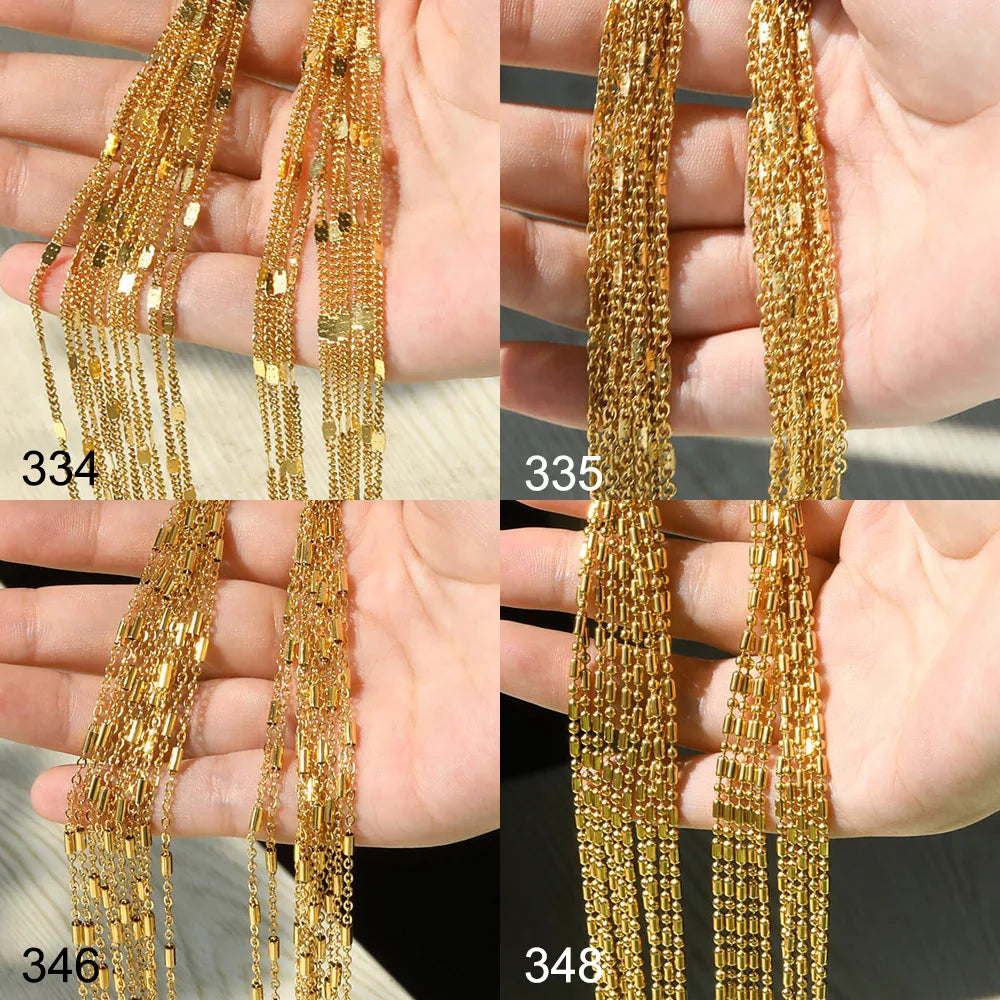 10pcs/Lot 45cm Stainless Steel Golden/Silvery Color 304 Chains Necklace Women Jewelry Making Accessories DIY Handmade Supplies Vera Lux