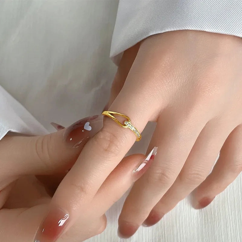 Stainless Steel Pave CZ Hollow Ring Wedding Band for Women Girl Size 5-10 Vera Lux