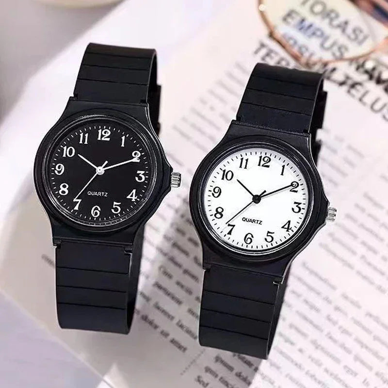 Exam Watch Silicone Strap Simple Women Watch Student Ladies Quartz Wristwatch Waterproof Round Small Dial for Women Vera Lux