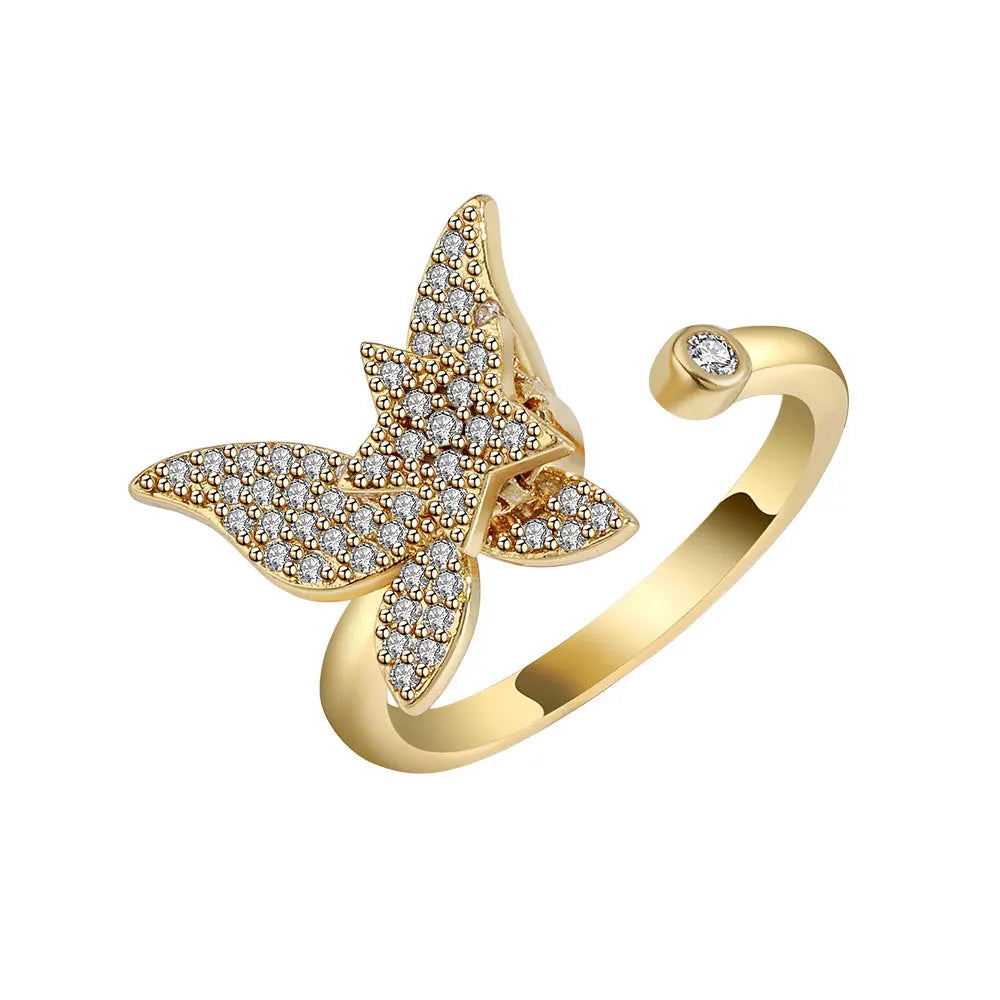 2025 New Rotating Anxiety Knuckle Ring For Women Adjustable And Stackable Open Couple Rings Party Jewelry Gifts Anillo Vera Lux