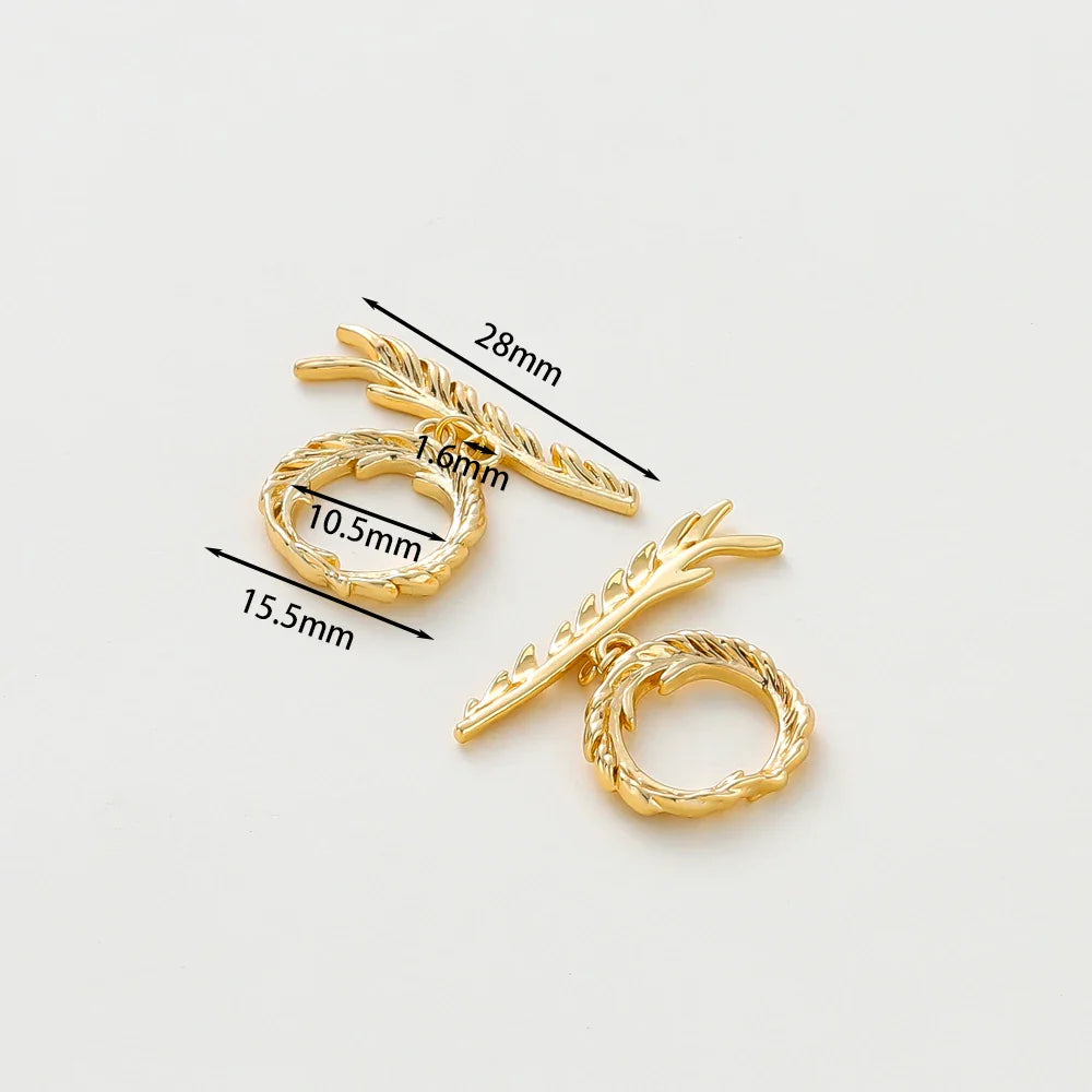 4 Sets 14K/18K Gold Color Plated Brass O Toggle Clasps Connector for DIY Bracelet Necklace Jewelry Making Findings Accessories Vera Lux