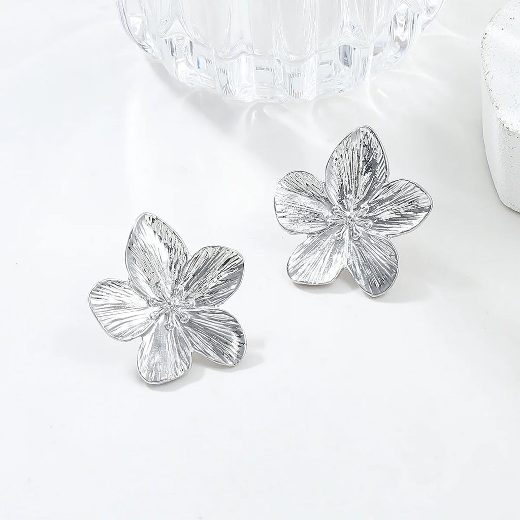 2PC Women's Fashion Trendy Stainless Steel Flower Earrings Outdoor Travel Carnival Party Festival Dressing Gifts Vera Lux