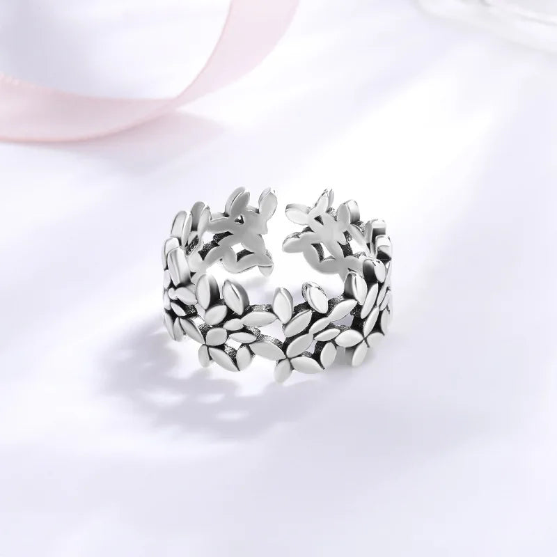 925 Sterling Silver Ring Small Leaf Plant Rings For Women Engagement Wedding Luxury Jewelry Cheap Things With Vera Lux