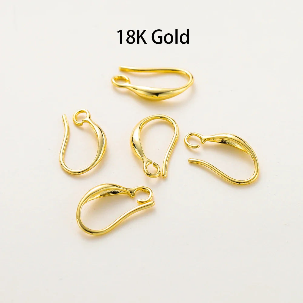 10pcs/lot 14K 18K Real Gold Earing Pendant Hook Ear Wire Hook For DIY Jewelry Making Earing Charms Accessories Components Vera Lux