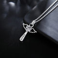 Fine 925 Sterling Silver angel noble crystal cross pendants Necklace For Women luxury party Wedding Jewelry Christmas gifts Vera Lux