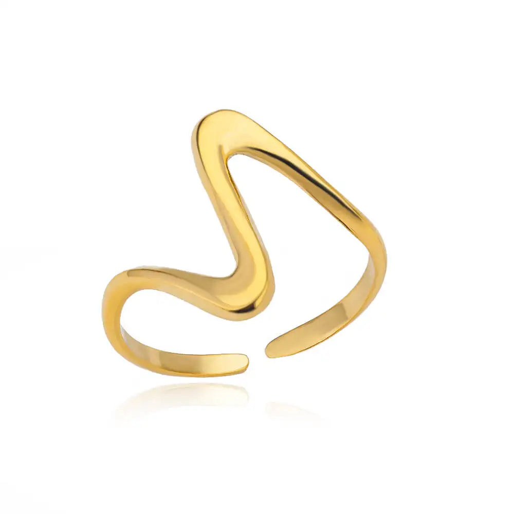 Stainless Steel Rings for Women Waterproof Open Gold Color Ring Wedding Couple Band Jewelry Gifts Free Shipping Items anillos Vera Lux