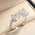 Hot New 925 Sterling Silver Pear Cut Emerald cut Simulated Diamond Wedding Party Vintage Adjustable  Ring Fine Jewelry Gifts Vera Lux