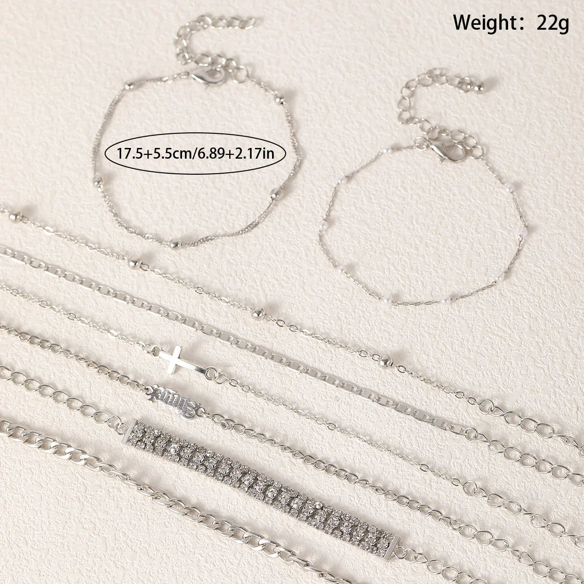 8pcs Fashion Women Stainless Steel Bracelet Stackable for Women, Thin Herribone Chain Bracelet Waterproof Gold Plated Jewelry Vera Lux