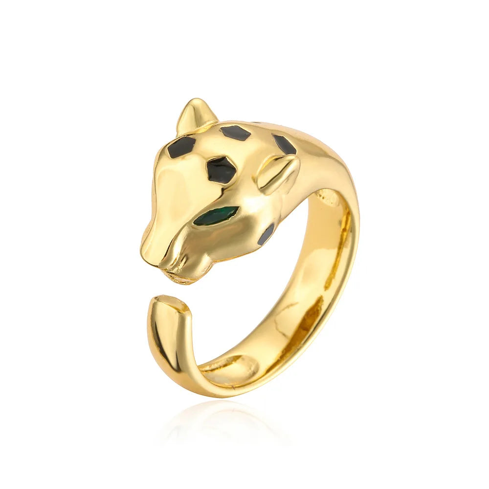 2025 New Fashion Statement Big Animal Ring For Women Girl Party Jewelry Gold Color Hollow Leopard Open Ring Wholesale Vera Lux